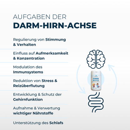 Power Biotics – Probiotisches Nahrungsergänzungsmittel für Kinder, Pulver zur Unterstützung der Darm-Hirn-Achse und Verdauung und Immunsystem